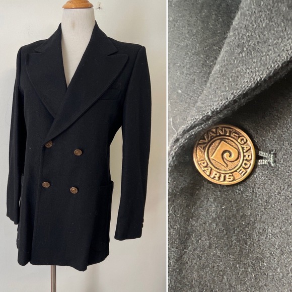 Pierre Cardin Avant-Garde black double breasted wool blazer - Picture 1 of 10